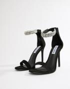 Steve Madden Rando Embellished Strap Heeled Sandals - Black