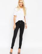 Asos Ridley High Waist Skinny Jeans In Washed Black - Washed Black
