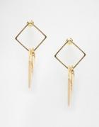 Asos Open Squares Stud Earrings - Gold