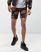 New Look Shorts With Floral Print In Black - Black