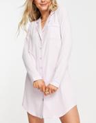 Asos Design Viscose Sleep Shirt In Lilac-purple