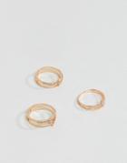 Aldo Gold Stacking Rings With Glass Stones - Gold