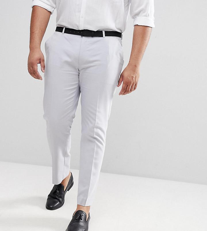 Asos Plus Wedding Skinny Suit Pants In Ice Gray - Gray