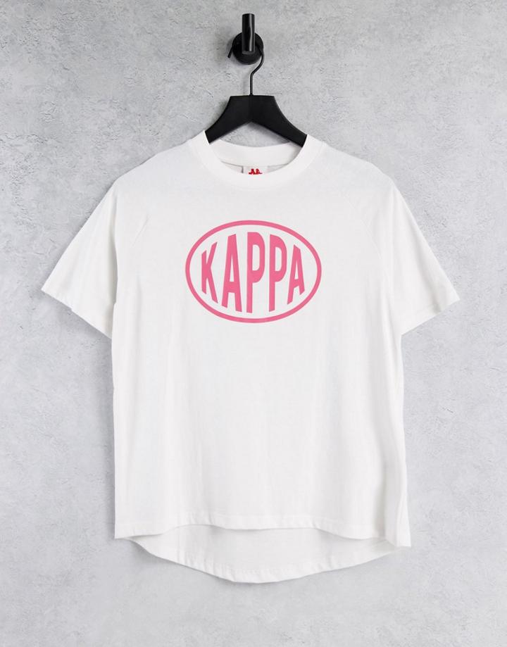 Kappa Pop Logo Oversized T-shirt In White