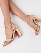 Office Hollie Block Heeled Sandals In Rose Gold