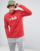 Fila Black Long Sleeve Stripe T-shirt - Red