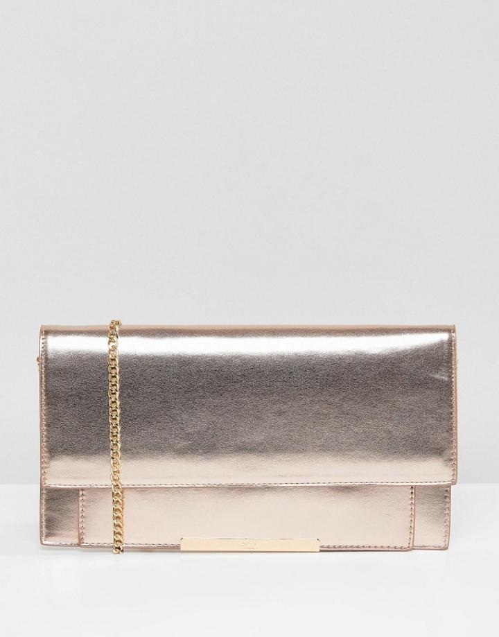 Faith Pablo Rose Gold Clutch Bag - Gold