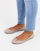 Asos Design Layla Snaffle Ballet Flats In Beige-neutral