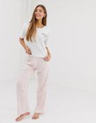 Asos Design Mix & Match Stripe Pyjama Pants-pink