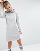 Asos Mini Hoody Sweat Dress - Gray