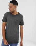 Jack And Jones Originals Pocket T-shirt With Raw Edges - Black