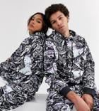 Crooked Tongues Unisex Oversized Hoodie Two-piece With All Over Bear Print