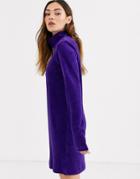 Weekday Lova Dress In Dark Purple