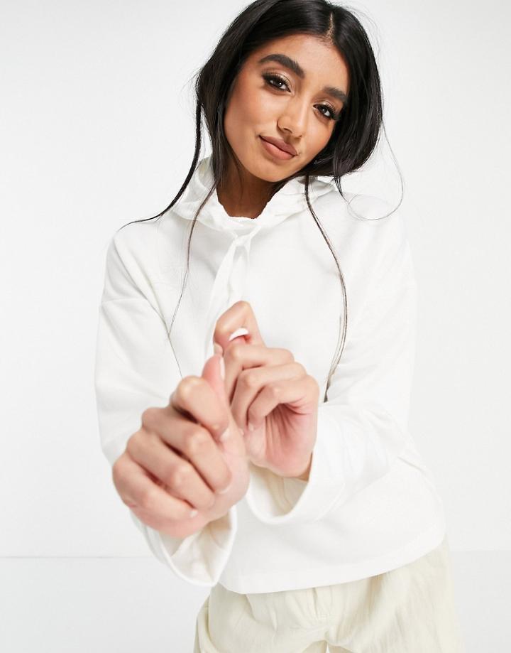 Mango Hoodie In Ecru-white