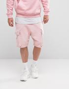 Granted Cargo Sweat Shorts With Lacing - Pink