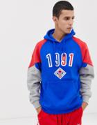 Mitchell & Ness 1991 All Star Paneled Hoodie In Blue & Red - Blue