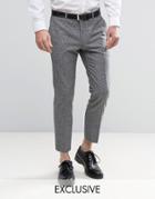 Heart & Dagger Skinny Cropped Smart Pant In Tweed - Gray