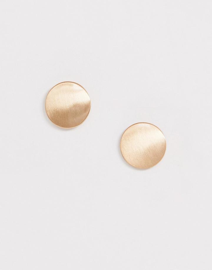 Pieces Flat Stud Earrings - Gold