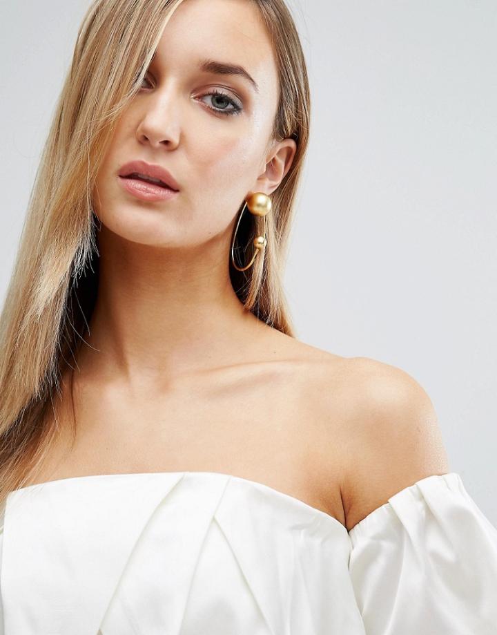 Aqaq X Mawi Curve Orb Earring - Gold