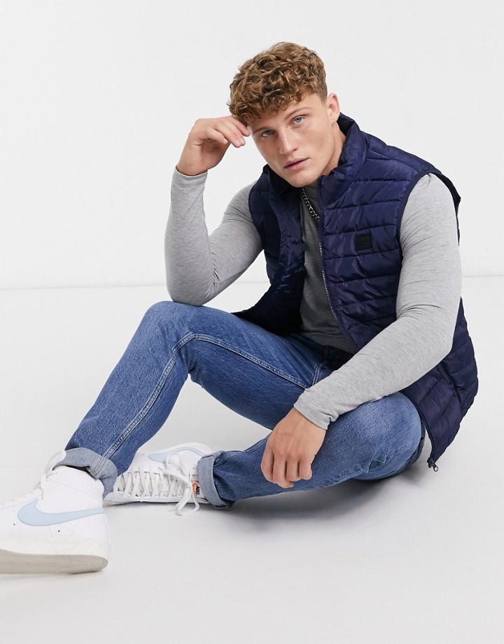 Jack & Jones Hooded Vest-navy