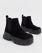 Truffle Collection Chunky Sole Chelsea Boots In Black