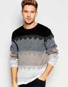 Asos Sweater With Brushed Zig Zag Design