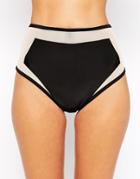 Asos Contrast Mesh High Waist Bikini Bottom