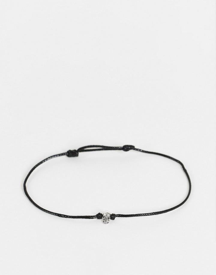 Bolongaro Trevor Metal Skull Knot Bracelet In Black