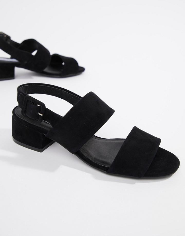 Steve Madden Suede Kitten Heel Sandals - Black