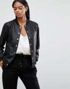 Y.a.s Leather Bomber - Black