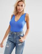 Asos Sleeveless V Neck Body - Cobalt