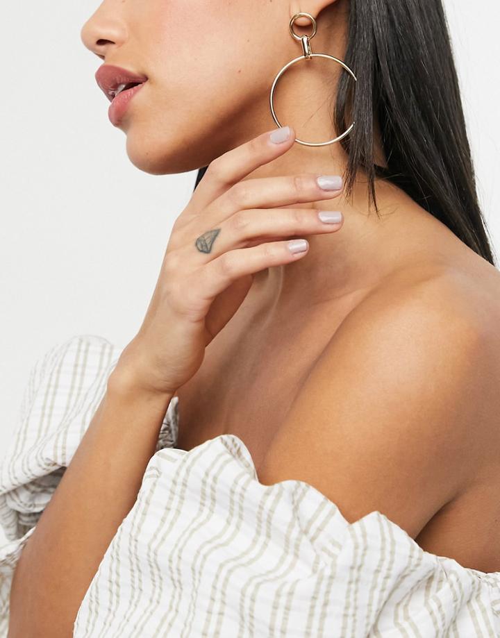 Pieces Drop Hoop Earrings In Gold