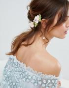 Asos Design Spring Floral Garland Back Hair Clip - Multi