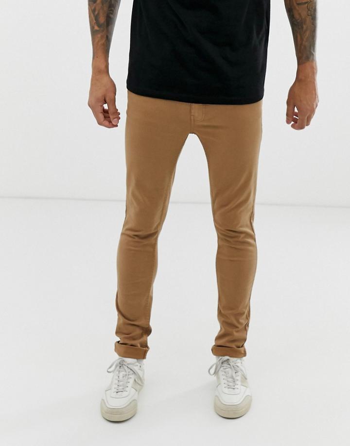 Burton Menswear Super Skinny Jean In Tan - Beige