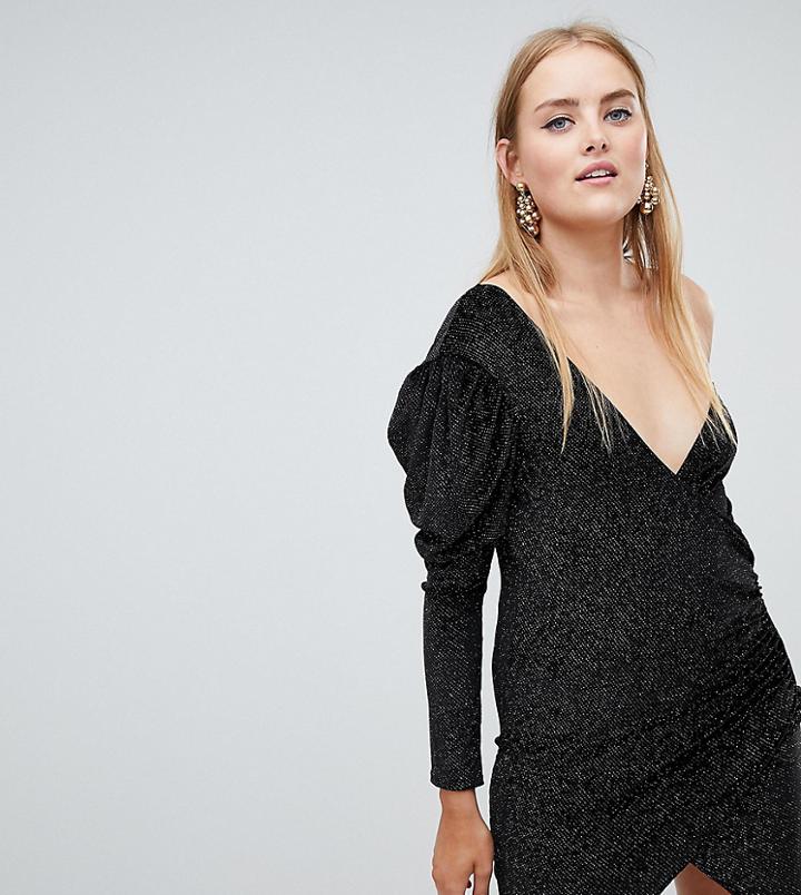 Boohoo One Shoulder Wrap Mini Dress-multi