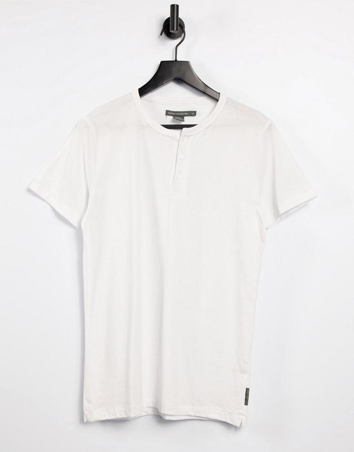 French Connection Henley T-shirt In White