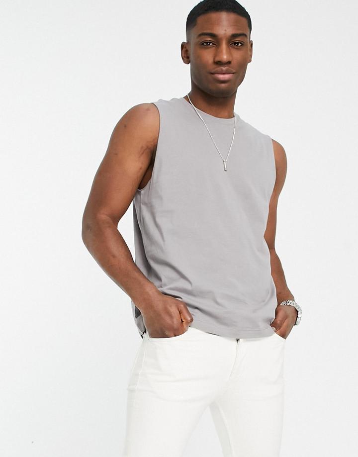 New Look Tank In Light Gray-grey