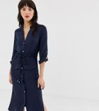 River Island Utility Shirt Dress In Navy - Navy