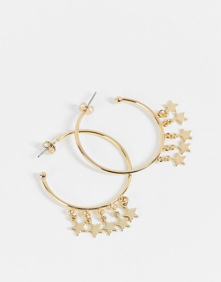 French Connection Star And Hoop Earrings In Gold