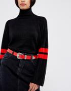 Asos Leather Western Tip Waist And Hip Belt - Red