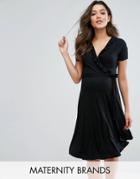 New Look Maternity Ruffle Wrap Dress - Black