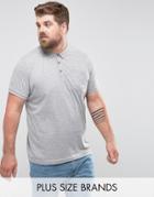 Brave Soul Plus Short Sleeve Polo With Pocket - Gray
