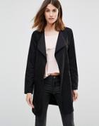 Vila Belted Duster Coat - Black