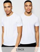 Emporio Armani Cotton Crew Neck T-shirts 2 Pack In Muscle Fit - White