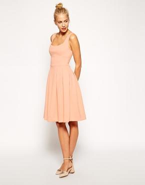 Asos Debutant Full Midi Dress - Dark Nude
