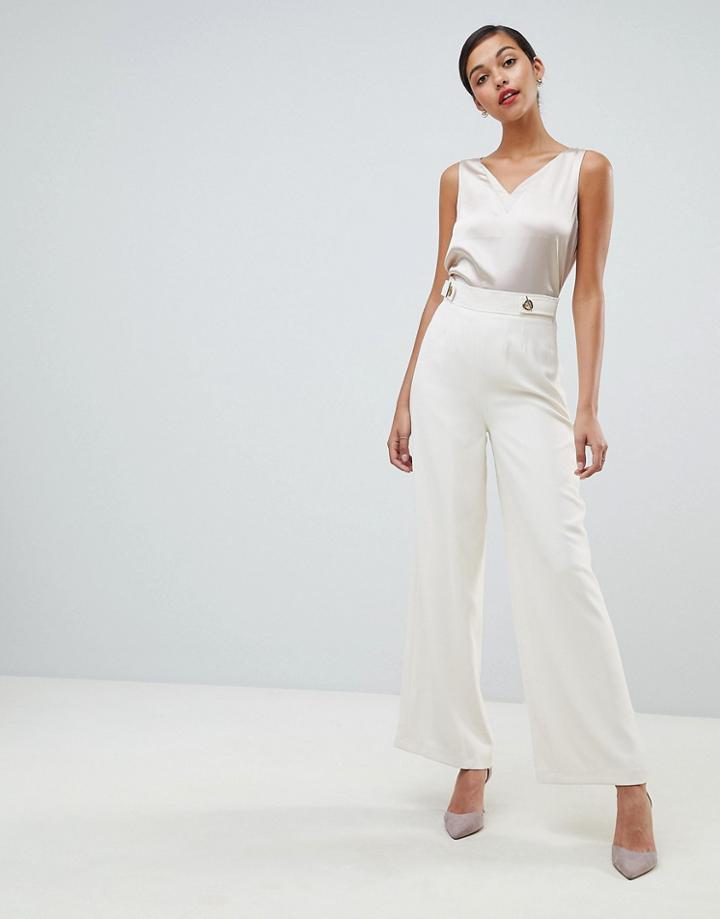 Coast Eyelet Wide Leg Pants - White
