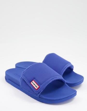 Hunter Originals Adjustable Slides In Blue-blues