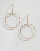 Designb Gem Drop Hoop Earrings - Gold