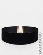 Asos Curve Night Velvet Choker Necklace - Black
