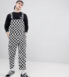 Reclaimed Vintage Inspired Checkerboard Overall - Black